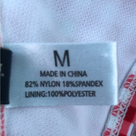 U.S. POLO ASSOCIATION - Red & White Gingham Checked Halter Tie Bikini Top Size M - Picture 4 of 5